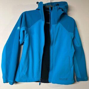 Marmot Women’s XS Blue Hooded Jacket Colorblock Lightweight Outdoor Hiking Coat